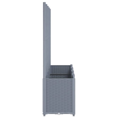 Garden Planter with Trellis Grey 160x40x140cm PP - Image 4