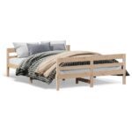 Bed Frame 137x187cm Double Solid Wood Pine