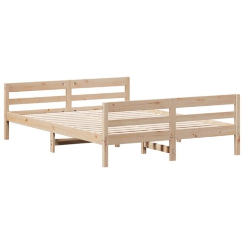 Bed Frame 137x187cm Double Solid Wood Pine - Image 2