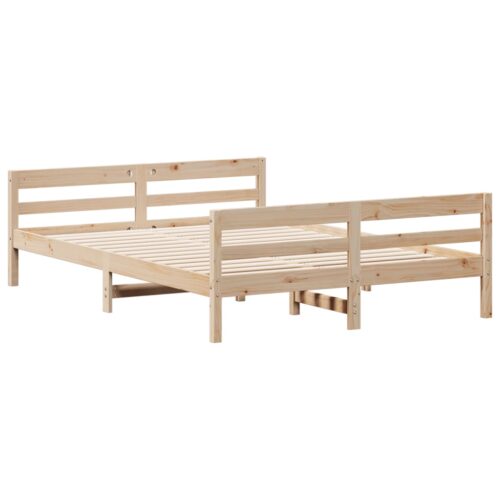 Bed Frame 137x187cm Double Solid Wood Pine - Image 6