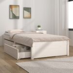 Bed Frame with Drawers White 90x190cm