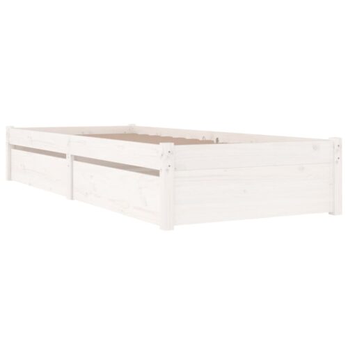 Bed Frame with Drawers White 90x190cm - Image 3