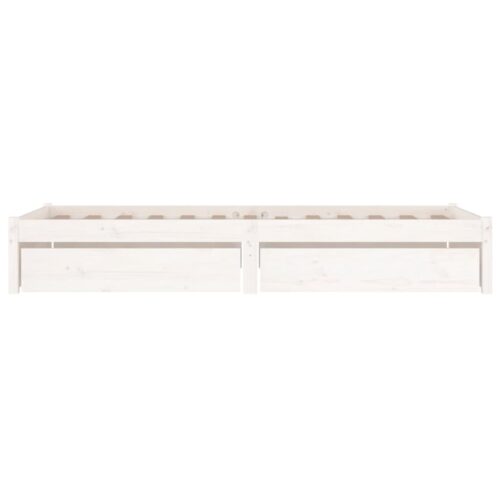 Bed Frame with Drawers White 90x190cm - Image 4