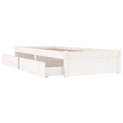 Bed Frame with Drawers White 90x190cm - Image 6