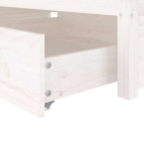 Bed Frame with Drawers White 90x190cm - Image 7