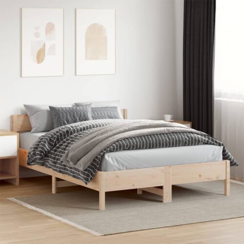 Bed Frame 150x200cm Solid Wood Pine - Image 3