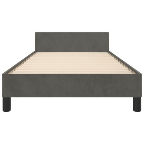 Bed Frame Dark Grey 107x203cm King Single Size Velvet - Image 6