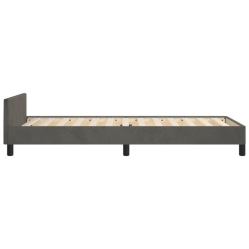 Bed Frame Dark Grey 107x203cm King Single Size Velvet - Image 7