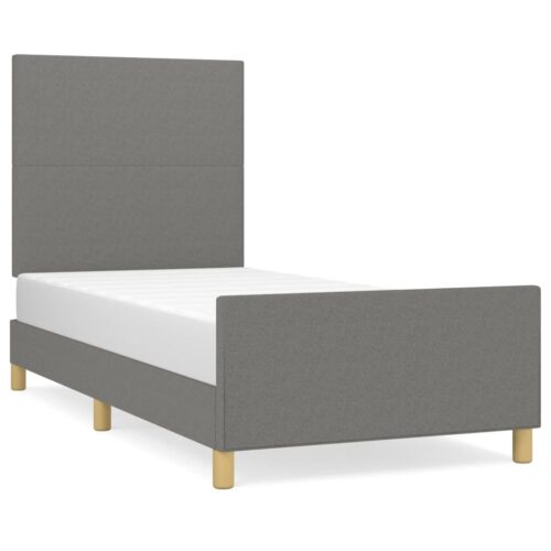 Bed Frame Dark Grey 107x203cm King Single Size Fabric - Image 2