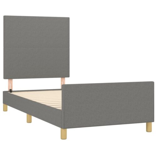 Bed Frame Dark Grey 107x203cm King Single Size Fabric - Image 4