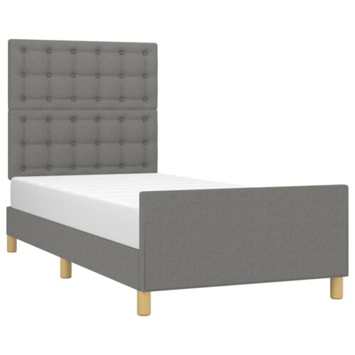 Bed Frame Dark Grey 107x203cm King Single Size Fabric - Image 3
