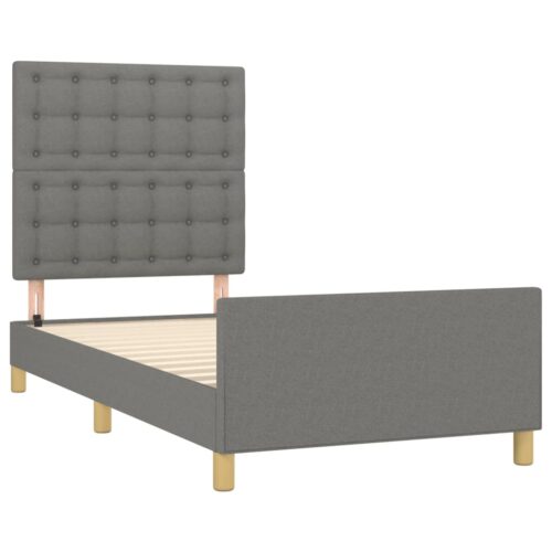 Bed Frame Dark Grey 107x203cm King Single Size Fabric - Image 4