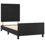 Bed Frame Black 107x203cm King Single Size Velvet