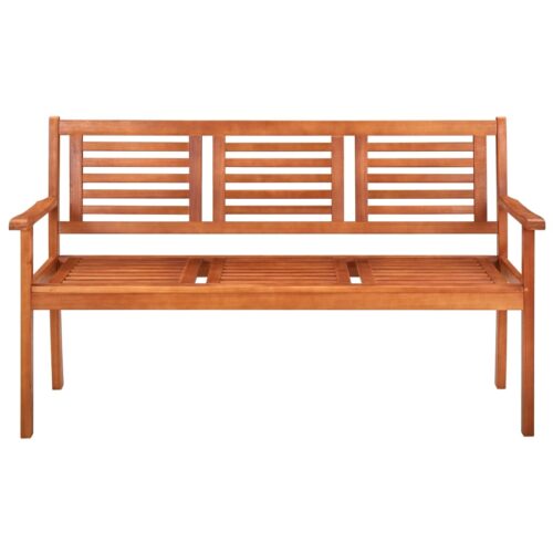 3-Seater Garden Bench with Cushion 150cm Solid Eucalyptus Wood - Image 3