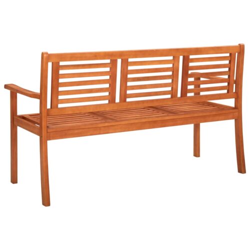 3-Seater Garden Bench with Cushion 150cm Solid Eucalyptus Wood - Image 5