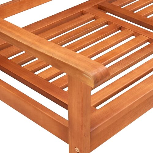 3-Seater Garden Bench with Cushion 150cm Solid Eucalyptus Wood - Image 6