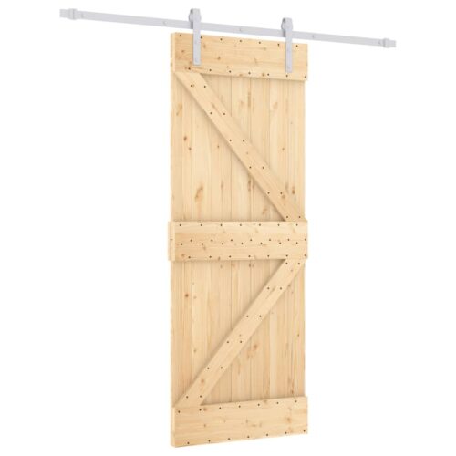 Sliding Barn Door Hardware Track Set Bedroom Interior Closet 80x210cm Solid Wood - Image 2