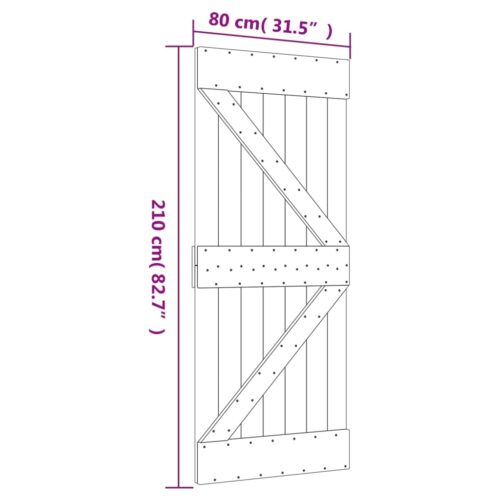 Sliding Barn Door Hardware Track Set Bedroom Interior Closet 80x210cm Solid Wood - Image 11
