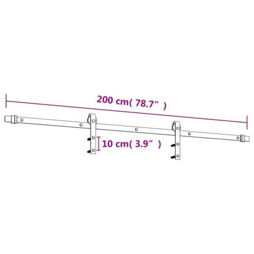 Sliding Barn Door Hardware Track Set Bedroom Interior Closet 80x210cm Solid Wood - Image 12