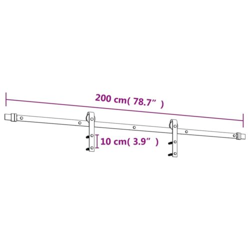 Sliding Barn Door Hardware Track Set Bedroom Interior Closet 90x210cm Solid Wood - Image 12