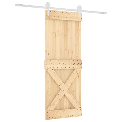 Sliding Barn Door Hardware Track Set Bedroom Interior Closet 90x210cm Solid Wood - Image 2