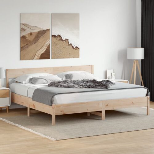 Bed Frame 183x203cm King Solid Wood Pine - Image 3