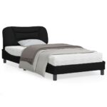 Bed Frame "Hvar" Black 107x203cm King Single Fabric