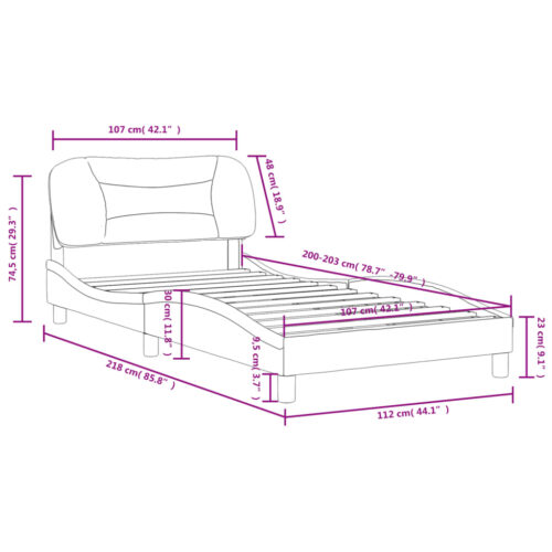 Bed Frame "Hvar" Black 107x203cm King Single Fabric - Image 12