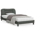 Bed Frame "Hvar" Dark Grey 107x203cm King Single Fabric