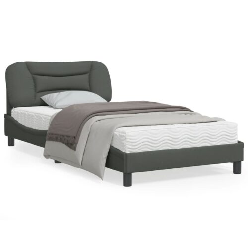 Bed Frame "Hvar" Dark Grey 107x203cm King Single Fabric