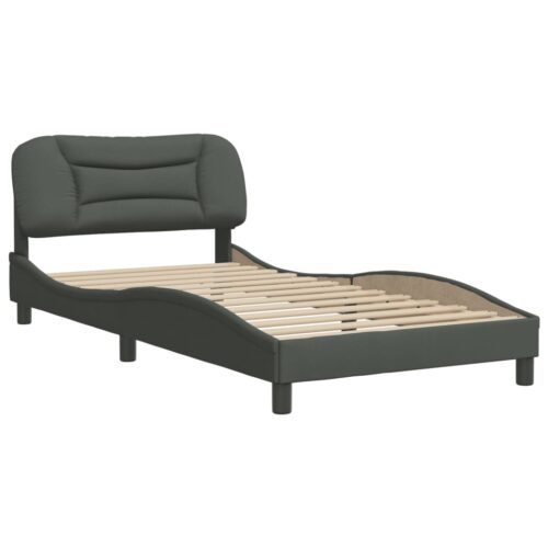 Bed Frame "Hvar" Dark Grey 107x203cm King Single Fabric - Image 2
