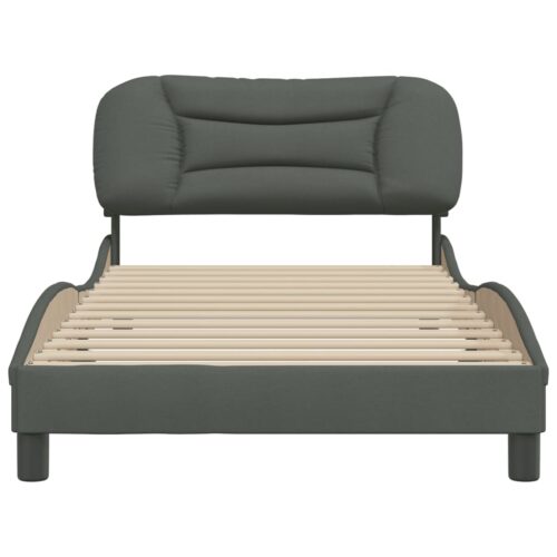 Bed Frame "Hvar" Dark Grey 107x203cm King Single Fabric - Image 4