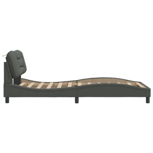Bed Frame "Hvar" Dark Grey 107x203cm King Single Fabric - Image 5