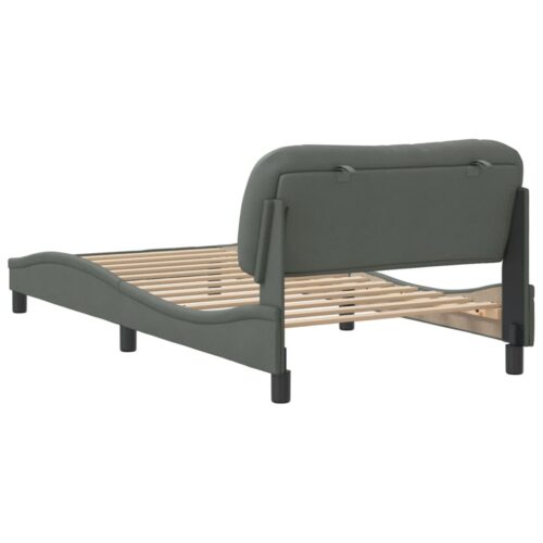 Bed Frame "Hvar" Dark Grey 107x203cm King Single Fabric - Image 6