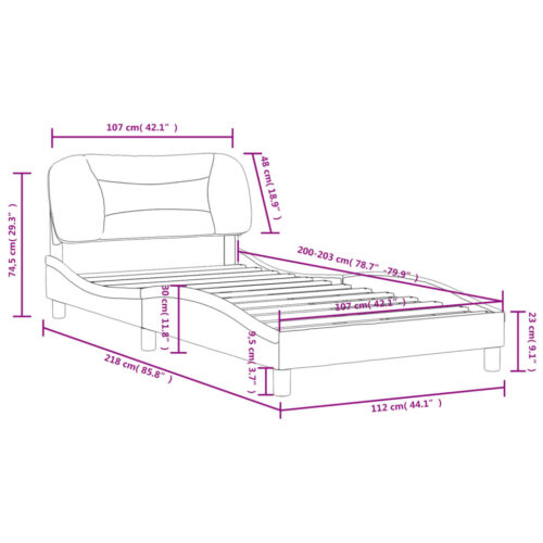 Bed Frame "Hvar" Dark Grey 107x203cm King Single Fabric - Image 12