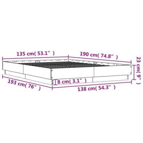 Bed Frame White 135x190cm - Image 8