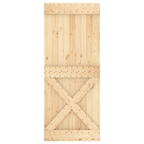 Sliding Barn Door Hardware Track Set Bedroom Closet 100x210cm Solid Pine Wood - Image 4
