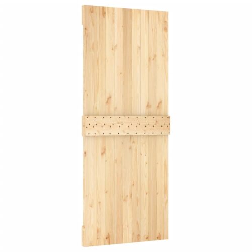 Sliding Barn Door Hardware Track Set Bedroom Closet 100x210cm Solid Pine Wood - Image 5