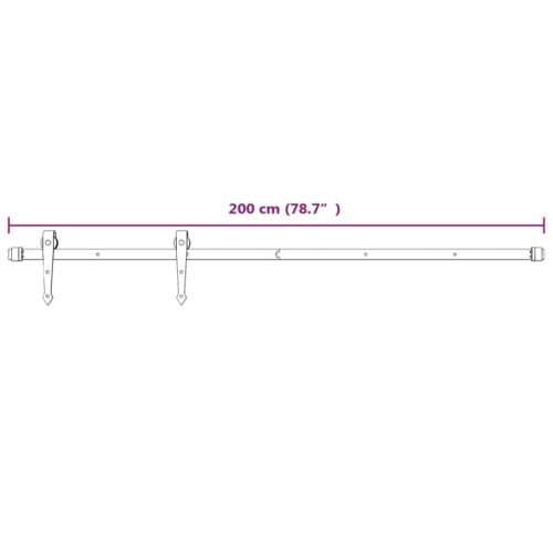 Sliding Barn Door Hardware Track Set Bedroom Closet 100x210cm Solid Pine Wood - Image 12