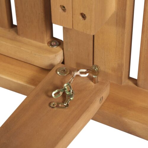 Folding Sun Lounger with Cushion Solid Acacia Wood - Image 7