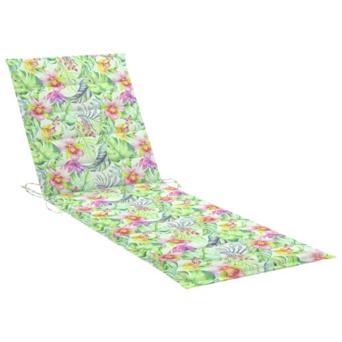 Sun Lounger with Cushion Solid Acacia Wood - Image 8