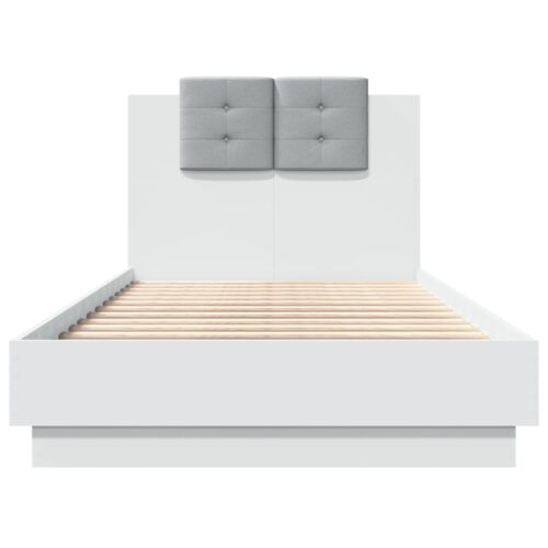 Bed Frame with LED White 90x190cm - Image 6
