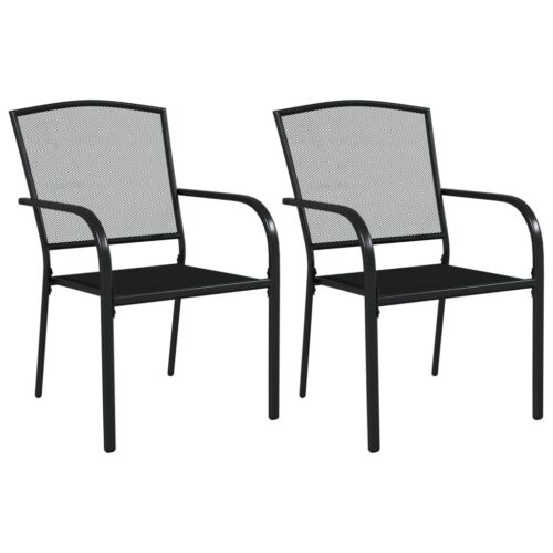 3-Piece Garden Dining Set Anthracite Steel - Image 3