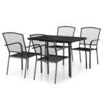 5-Piece Garden Dining Set Anthracite Steel