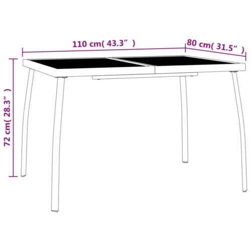 5-Piece Garden Dining Set Anthracite Steel - Image 10