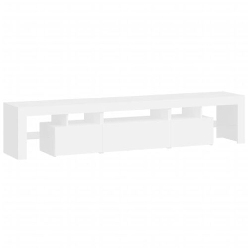 RGB LED Lights TV Cabinet Entertainment Unit Table Stand Storage Rack Shelf Wooden White 200x36.5x40cm - Image 8
