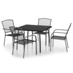 5-Piece Garden Dining Set Anthracite Steel