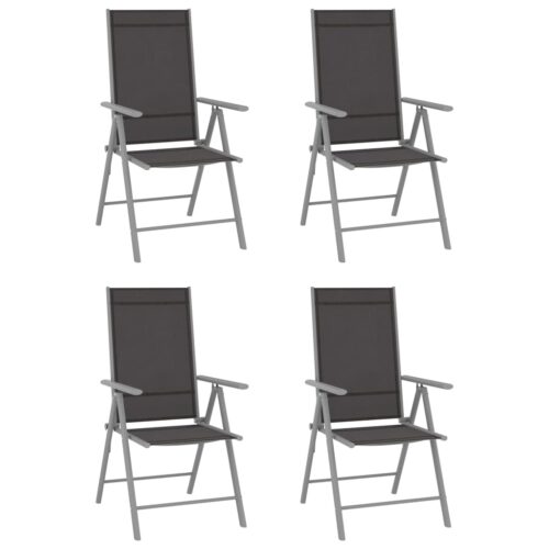 5-Piece Garden Dining Set Aluminium Textilene Silver - Image 2
