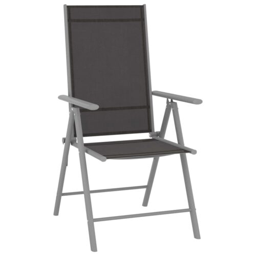 5-Piece Garden Dining Set Aluminium Textilene Silver - Image 3