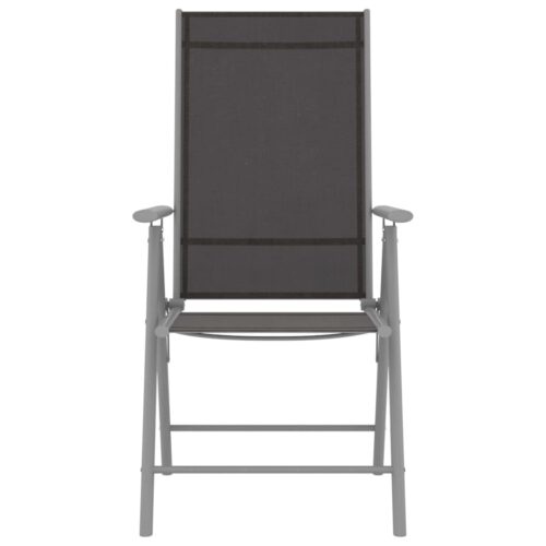 5-Piece Garden Dining Set Aluminium Textilene Silver - Image 4